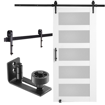 VEVOR Κιτ αχυρώνας 42&quot; x 84&quot; Συρόμενη πόρτα αχυρώνα από ξύλο και γυαλί