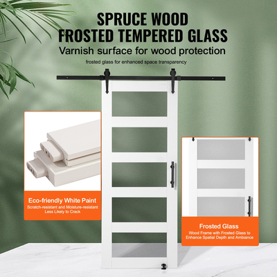 VEVOR Κιτ αχυρώνας 30&quot; x 84&quot; Συρόμενη πόρτα αχυρώνα από ξύλο και γυαλί