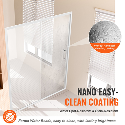 VEVOR Πόρτα ντους ημι-πλαίσιο 57,7-59&quot; x 70&quot; SGCC Tempered Glass 1/4&quot; Chrome