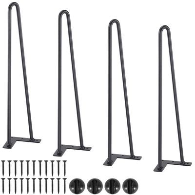 Πόδια επίπλων φουρκέτας VEVOR 482.6MM, Μεταλλικά DIY έργα για κομοδίνο, τραπεζάκι σαλονιού, γραφείο, 226,8KG χωρητικότητα φόρτωσης με προστατευτικά δαπέδου από καουτσούκ, μεταλλικά ανθεκτικά μοντέρνα πόδια τραπεζιού βαρέως τύπου, 4 ΤΕΜ.
