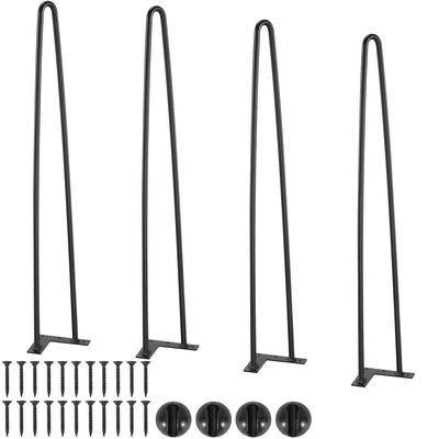 Πόδια επίπλων φουρκέτας VEVOR 711.2MM, Μεταλλικά DIY έργα για κομοδίνο, τραπεζάκι σαλονιού, γραφείο, χωρητικότητα 226,8 KG με προστατευτικά δαπέδου από καουτσούκ, μεταλλικά ανθεκτικά μοντέρνα πόδια τραπεζιού βαρέως τύπου, 4 ΤΕΜ.