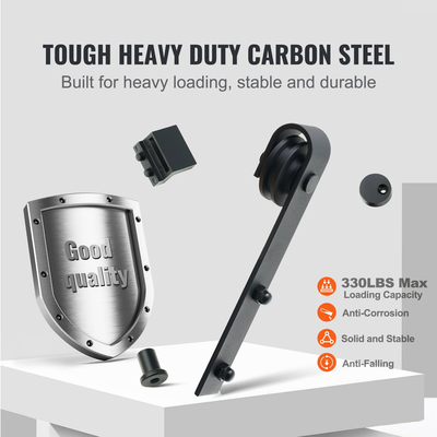 VEVOR 10FT Sliding Barn Door Hardware Kit, 330LBS Loading Heavy Duty Track Barn Door Kit για μονή πόρτα, Εφαρμογή σε πλάτος 4,6-5,2FT και πάχος πόρτας 1,3&quot;-1,8&quot;, με λεία και αθόρυβη τροχαλία (Σχήμα J)