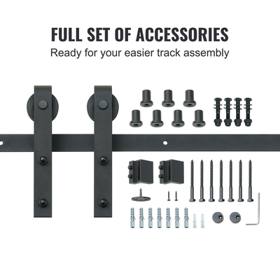 VEVOR 10FT Sliding Barn Door Hardware Kit, 330LBS Loading Heavy Duty Track Barn Door Kit για μονή πόρτα, Εφαρμογή σε πλάτος 4,6-5,2FT και πάχος πόρτας 1,3&quot;-1,8&quot;, με λεία και αθόρυβη τροχαλία (Σχήμα J)