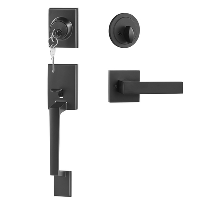 VEVOR λαβή πόρτας εισόδου και σετ Deadbolt Μαύρη ματ τετράγωνη λαβή με μοχλό