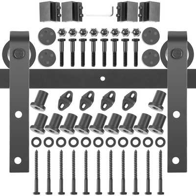 VEVOR Barn Door Hardware Kit Barn Door Kit 13 FT Carbon Steel για διπλές πόρτες