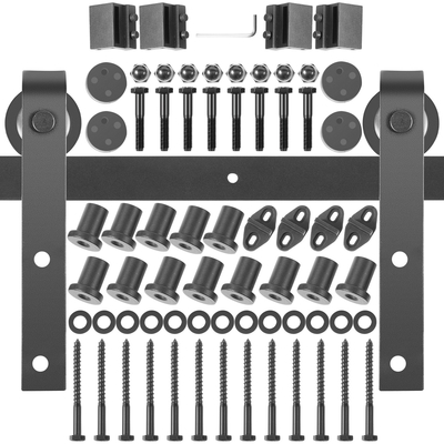 Vevor Barn Door Hardware Kit Barn Door Kit 16 Ft Carbon Steel για διπλές πόρτες