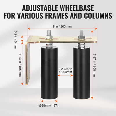 VEVOR Sliding Gate Kit 6&quot; Rolling Hardware με L-Bracket ρυθμιζόμενο για πόρτα