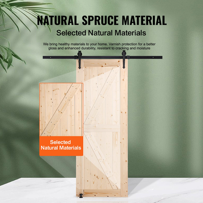 VEVOR Σετ σιταποθήκης και εξοπλισμού 30&quot; x 84&quot; Ξύλινη συρόμενη πόρτα αχυρώνα Ομαλά