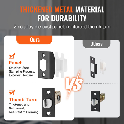 Σετ χερούλι διπλής πόρτας VEVOR, Μαύρος ματ τοξωτός μοχλός πόρτας, διπλό σετ λαβής μπροστινής πόρτας με αναστρέψιμο μοχλό λαβής, σετ διπλής κλειδαριάς πόρτας βαρέως τύπου με ομοίωμα, για πόρτα γραφείου ή μπροστινή πόρτα