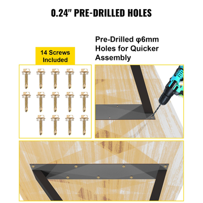 VEVOR Z Shape Μεταλλικά Πόδια Τραπεζαρίας Πόδια Τραπεζαρίας 28&quot;x18&quot; Σετ Επιτραπέζια Πόδια 2 τεμ.