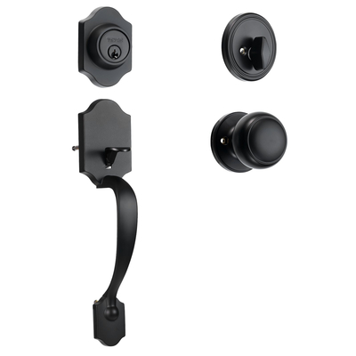 Σετ χειρολαβής μπροστινής πόρτας και Deadbolt VEVOR, Σετ κλειδαριάς μπροστινής πόρτας ματ μαύρο με εσωτερικό πόμολο, ρυθμιζόμενη απόσταση οπών μονοκύλινδρο χειρολαβή, για δεξιά και αριστερά είσοδο και μπροστινή πόρτα