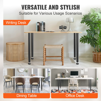 VEVOR 711.2MM Ρυθμιζόμενα πόδια γραφείου, Πόδια έπιπλα τραπεζιού γραφείου από ενισχυμένο ατσάλι Σετ 4 τεμαχίων για DIY, 544,3 KG Επιτραπέζια πόδια βαρέως τύπου χωρητικότητας 544,3 KG, πόδια γρήγορης εγκατάστασης με ρυθμιζόμενο φλιτζάνι ποδιού μαύρο