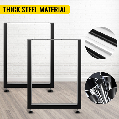 VEVOR Μαύρα Μεταλλικά Πόδια Τραπεζιού Σετ 2 Ατσάλινα Πόδια Τραπεζαρίας Πόδια Τραπεζαρίας 28x23 ιντσών Πόδια τραπεζιού γραφείου Πόδια γραφείου υπολογιστή Πόδια πάγκου από ατσάλι Πόδια τραπεζιού DIY Πόδια τραπεζιού DIY