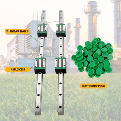 VEVOR 2PCS Linear Rail 0,78-42 ιντσών, Γραμμικά ρουλεμάν και ράγες με 4 τμχ HSR15 Bearing Block, Linear Motion Rails plus for DIY CNC Routers Lathes Mills, Linear Slide Kit ταιριάζει στον άξονα XYZ