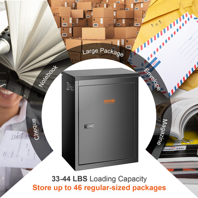 Κουτιά παράδοσης πακέτου VEVOR για εξωτερικό 15,4&quot; x 10,6&quot; x 20,5&quot;, Γραμματοκιβώτιο επιτοίχιας βάσης από γαλβανισμένο χάλυβα με κωδικοποιημένη κλειδαριά, αντικλεπτικό διάφραγμα, μεγάλη ταχυδρομική θυρίδα IPX3 με δυνατότητα κλειδώματος για βεράντα, πεζοδρόμιο