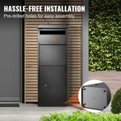 Κουτιά παράδοσης πακέτων VEVOR για εξωτερικό 13,9&quot;x11,6&quot;x42&quot;, Κουτί παράδοσης από γαλβανισμένο χάλυβα για πακέτα με κωδικοποιημένη κλειδαριά, αντικλεπτικό διάφραγμα, αδιάβροχο πακέτο συσκευασίας IPX3 Drop Box για εξωτερικό χώρο, βεράντα, πεζοδρόμιο