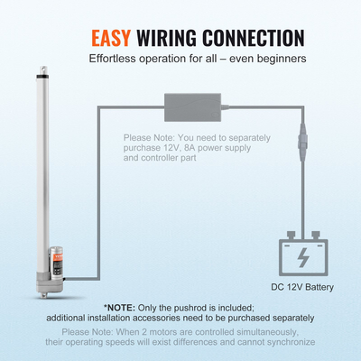 VEVOR Linear Actuator 12V 20 Inch IP65 Waterproof Actuator 660lbs/3000N 0,19&quot;/s