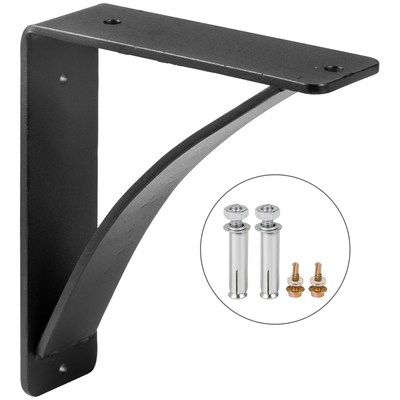 Βάση στήριξης ραφιών VEVOR Heavy Duty 2 Pack, Floating Shelf Bracket 8x9x2,5&quot;, 450lbs Load Garage Workshop Home Steel ράφι στηρίγματα Χειροποίητη συγκολλημένη βάση στήριξης ραφιού Τριγωνικό Τοίχο Ματ Μαύρο DIY Rustic