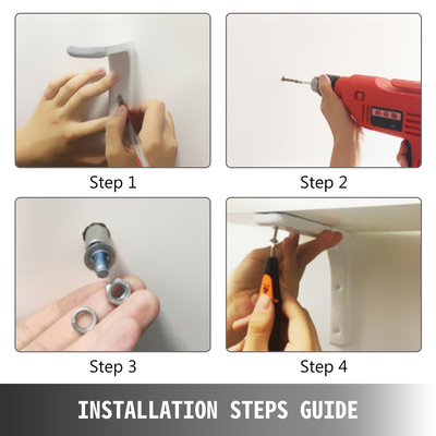 Βάση στήριξης ραφιών VEVOR Heavy Duty 2 Pack, Floating Shelf Bracket 8x9x2,5&quot;, 450lbs Load Garage Workshop Home Steel ράφι στηρίγματα Χειροποίητη συγκολλημένη βάση στήριξης ραφιού Τριγωνικό Τοίχο Ματ Μαύρο DIY Rustic