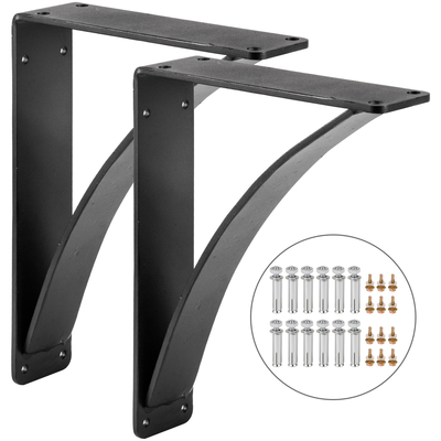 Βάση στήριξης ραφιών VEVOR Heavy Duty 2 Pack, Floating Shelf Bracket 9x12x4&quot;, 450lbs Load Garage Workshop Home Steel ράφι στηρίγματα Χειροποίητα συγκολλημένα τριγωνικά στηρίγματα ραφιών ράφι τοίχου Ματ Μαύρο DIY Rustic