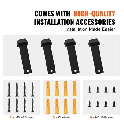 Βάση ραφιού VEVOR, Πλωτές βάσεις ραφιών βαρέως τύπου 10 x 6 ίντσες, 4 τεμάχια στηρίγματα για ράφια, Μαύρο ματ στήριγμα ραφιού L πάχους 5mm, ατσάλινα στηρίγματα ραφιών με χωρητικότητα 160 λίβρες