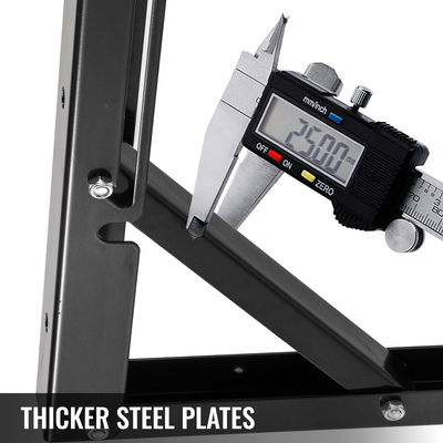 VEVOR Πτυσσόμενα στηρίγματα ραφιών 24 ιντσών Πακέτο 2 βαρέως τύπου Πτυσσόμενο επιτραπέζιο στήριγμα Μέγ. 500 λίβρες Χωρητικότητα πτυσσόμενα στηρίγματα ραφιών Τρίγωνα ατσάλινα πλωτά στηρίγματα πάγκου εργασίας στον τοίχο Sapce-Saving