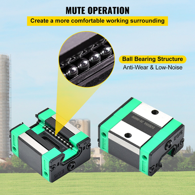 VEVOR 2PCS Linear Rail 0,78-66 ιντσών, Γραμμικά ρουλεμάν και ράγες με 4 τμχ HSR20 Bearing Block, Linear Motion Rails plus for DIY CNC Routers Lathes Mills, Linear Slide Kit ταιριάζει στον άξονα XYZ