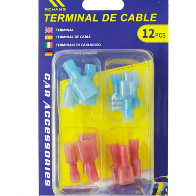 Σετ ακροδέκτες καλωδίων συρταρωτοί - T-tap - Male & Female - 12pcs - 142900