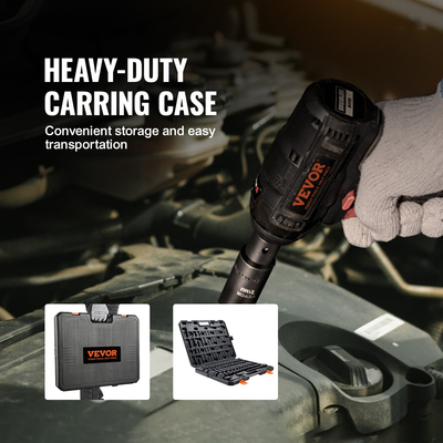 VEVOR 1/2&quot; Drive Impact Socket Set, 23 Piece Socket Set SAE (7/16&quot; -1&quot;)&amp; Metric (13-24mm) 6 Point Cr-V Alloy Steel for Auto Repair with Ratchet Handle Rugged Construction Storage Case