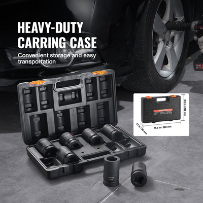 VEVOR Impact Sockets Σετ 8 τμχ Θήκη κιτ εργαλείων καστάνιας κίνησης 6 σημείων 1