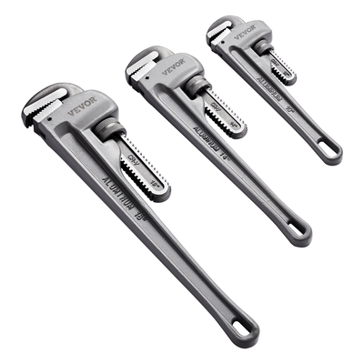 VEVOR 3PCS Αλουμινένιο Σετ κλειδί ίσιων σωλήνων 14/10/18 σε κλειδί υδραυλικών CRV Jaw