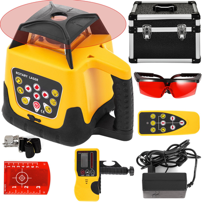 VEVOR Rotary Laser Level Kit Red Beam Digital Self-leveling Rotary Laser Kit 500M Range with Remote Control &amp; Receiver