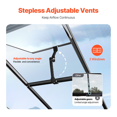 VEVOR Polycarbonate Θερμοκήπιο 8 x 12 Ft Υπαίθρια βόλτα σε θερμοκήπιο για κήπο