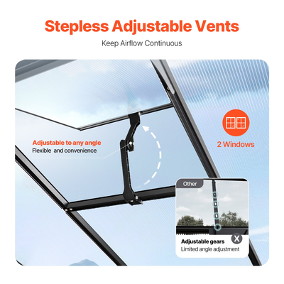 VEVOR Polycarbonate Θερμοκήπιο 8 x 14 Ft Υπαίθριο περίπατο Θερμοκήπιο για Κήπο