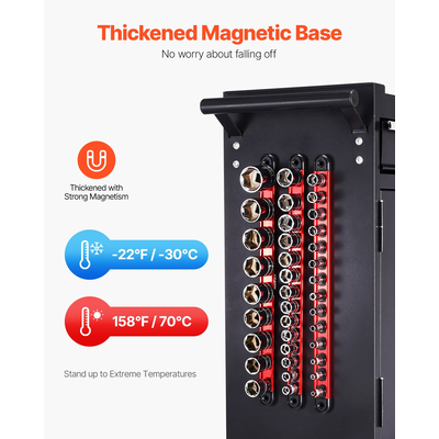 VEVOR Socket Organizer Rail Set 3PCS Aluminum Socket Organizers με 40 κλιπ