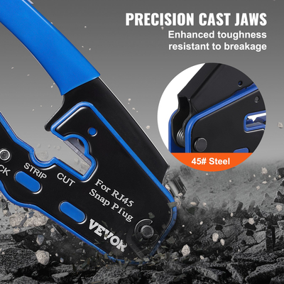 VEVOR RJ45 Crimp Tool Kit, Cat5e/Cat6/Cat6a Ethernet Crimper Crimp Pliers για αρθρωτά βύσματα 8 ακίδων με 20 τεμ.