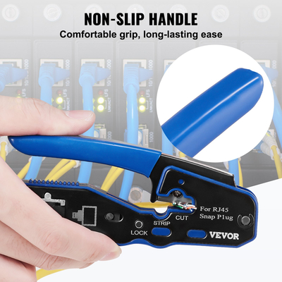 VEVOR RJ45 Crimp Tool Kit, Cat5e/Cat6/Cat6a Ethernet Crimper Crimp Pliers για αρθρωτά βύσματα 8 ακίδων με 20 τεμ.