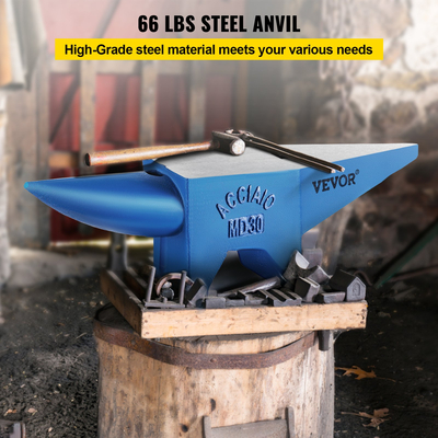 VEVOR Pro Horn Anvil 30KG/66,1LBS Weight Steel Anvil Blacksmith Anvil, φορητό ανθεκτικό χυτοσίδηρο αμόνι Blacksmith Anvil Stable πάγκος εργασίας Blacksmith Forge Anvil Tool