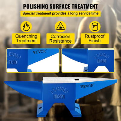 VEVOR Pro Horn Anvil 30KG/66,1LBS Weight Steel Anvil Blacksmith Anvil, φορητό ανθεκτικό χυτοσίδηρο αμόνι Blacksmith Anvil Stable πάγκος εργασίας Blacksmith Forge Anvil Tool