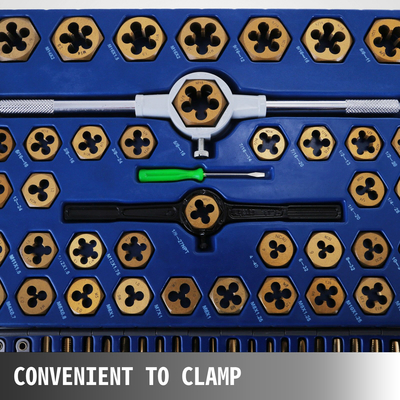 VEVOR 86 PICS Set Tap and Die, Machinist Standard Tapered &amp; Plug Hand Tapping, κοπή, νήμα, διαμόρφωση και κυνήγι κλωστής κιτ με SAE &amp; μετρικές μετρήσεις για χρήση σε γκαράζ, εργαστήριο και μηχανική