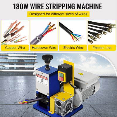 VEVOR Electric Wire Destripping Machine Φ1,5mm~Φ25mm 180W Φορητό αυτόματο καλώδιο απογύμνωσης καλωδίων Μονοφασικό Μηχάνημα απογύμνωσης καλωδίων με επιπλέον λεπίδα για ανακύκλωση σκραπ χαλκού
