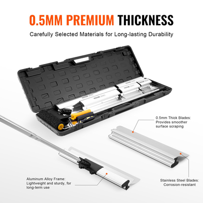 Σετ λεπίδων γυψοσανίδας VEVOR, 7/10/14/16/24 in Skimming Blades + 34 - 81,6 in Extension Handle Pole, Ανοξείδωτα Μαχαίρια Επαγγελματικά Εργαλεία Skim Coat, για Gyprock/Πίνακα τοίχου/Γυψοσανίδα