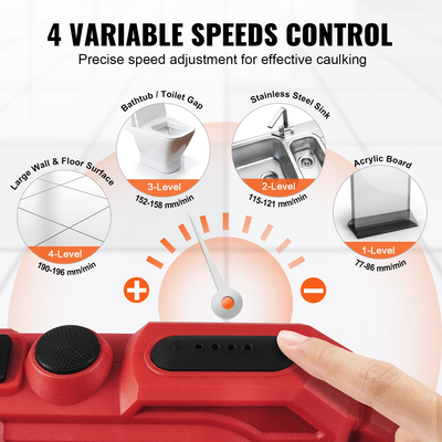 VEVOR 20V Cordless Electric Caulking Gun 10oz/300ml με 4 ρυθμιζόμενες ταχύτητες