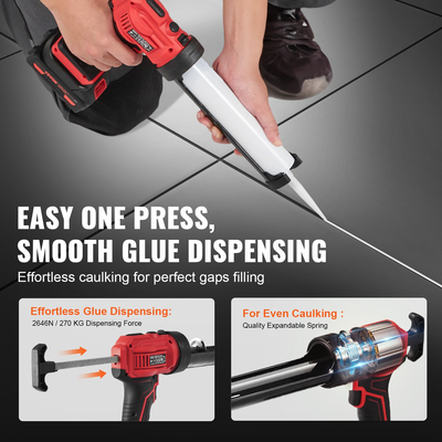 VEVOR 20V Cordless Electric Caulking Gun 10oz/300ml με 4 ρυθμιζόμενες ταχύτητες
