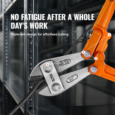 Κόφτης μπουλονιών VEVOR, Κόφτης κλειδαριάς 18&quot;, λαβή δύο υλικών με μαλακή λαβή από καουτσούκ, κόφτης μπουλονιών βαρέως τύπου, λεπίδα χάλυβα από κράμα χρωμίου μολυβδαινίου, για ράβδους, μπουλόνια, σύρματα, πριτσίνια, καλώδια και αλυσίδες