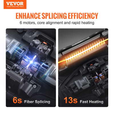 VEVOR Fiber Fusion Splicer 6 Motors Core Alignment 6s Splicing Οθόνη αφής 5
