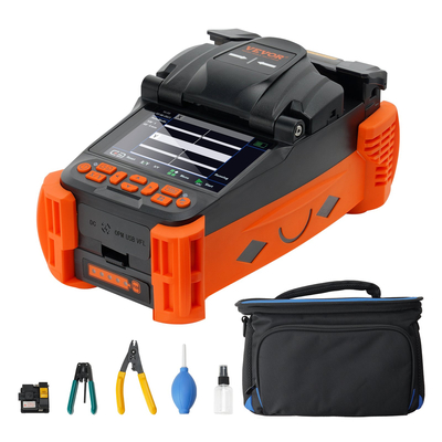 VEVOR Fiber Fusion Splicer 4 Motors, Clad Alignment Fiber Fiber Fusion Splicer Kit με 4&quot; ψηφιακή οθόνη LCD, 3 σε 1 θήκη οπτικών ινών, Auto Focus Optical Fiber Cleaver Kit 9s Spicing 9-25s Θέρμανση