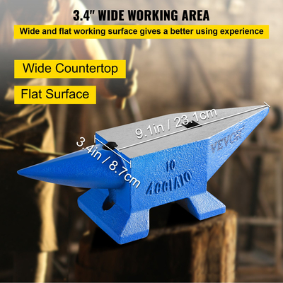 22lb Blacksmith Anvil Steel Anvil 10kg Στερεά θερμικά επεξεργασμένη Στρογγυλή Μεταλλική Εργασία