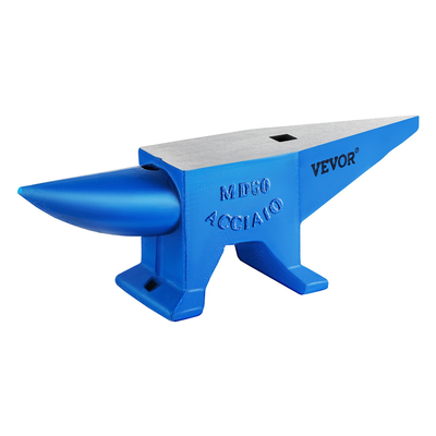 VEVOR Single Horn Anvil 132Lbs/60Kg Χυτό ατσάλινο αμόνι Σιδηρουργός προς πώληση Forge Steel Tools W/ Στρογγυλή και τετράγωνη τρύπα και εξοπλισμός Anvil Rugged Blacksmith Jewelers Ανθεκτικά και στιβαρά για επεξεργασία μετάλλων