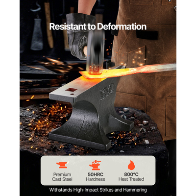 VEVOR Single Horn Anvil 55lbs Cast Steel Anvil Round Horn Anvil για σιδηρουργούς